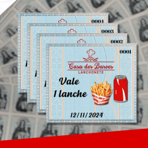 Ticket / Vale de Valor Azul (Folha com 40 und)